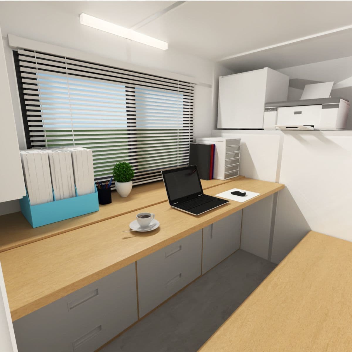 オフィスカー内装イメージ3D