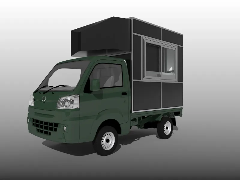 hacobo キッチンカーの3Dパース