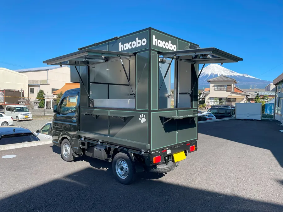 販売窓2面タイプ（カーキ）窓跳ね上げ